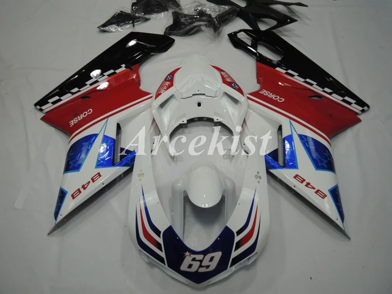 

New ABS Whole Fairings kit Fit for Ducati 848 evo 1098 1198 2007 2008 2009 2010 2011 07 08 09 10 11 Bodywork set red blue nice