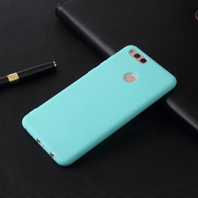 Однотонный силиконовый чехол для телефона Huawei Honor 8 9 10 Lite 6 Pro P Smart Y3 Y5 Y7 Y9 2018 мягкий