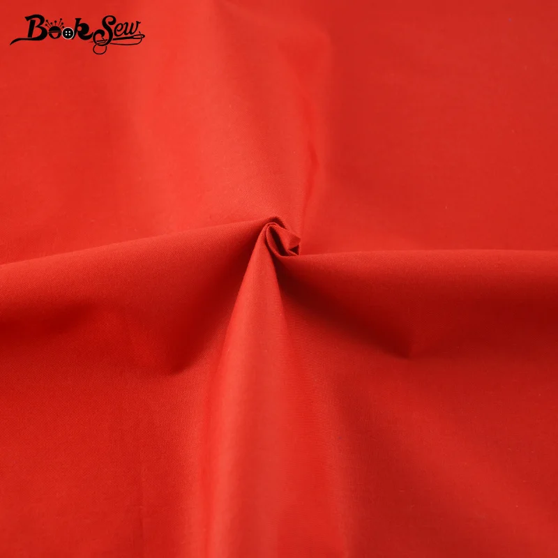 Booksew Telas De Algodon Para лоскутное шитье ткань саржа классический красный однотонный 100%