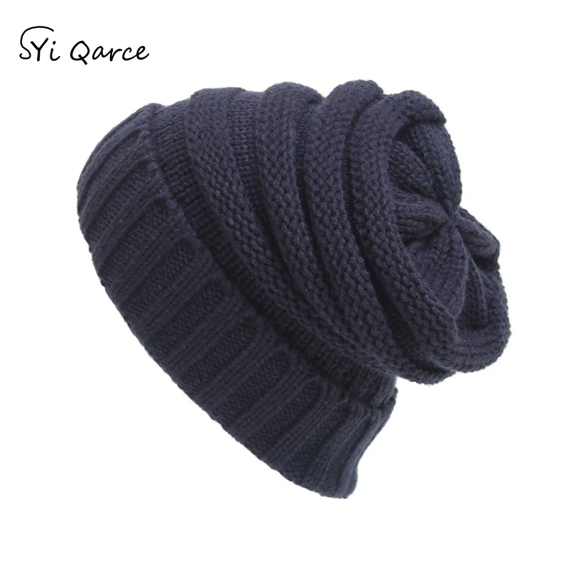 SYi Qarce на весну и зиму Вязание теплые Кепки открытый шапки бини шапки-лучший