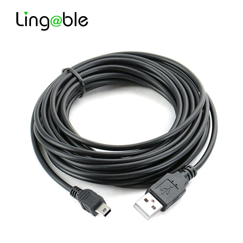 

Lingable Mini USB Cable USB Type A to Mini 5Pin Charging Cable Adapter 5M for GPS Navigation driving recorder mobile phone power