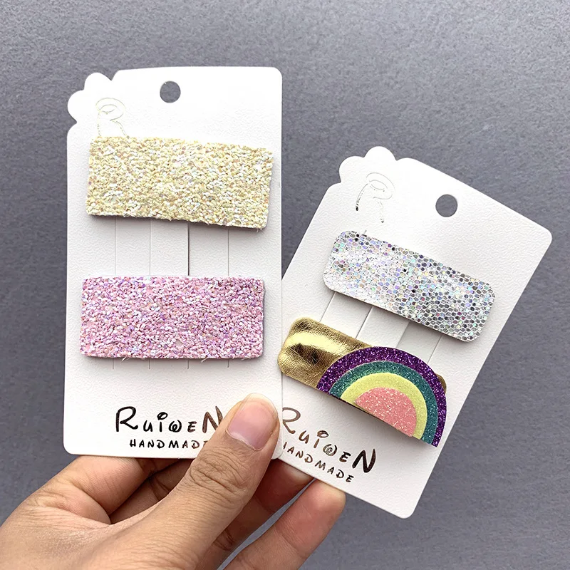 

2 Pcs Set Korean New Sequin Star Bb Clip Children's Korean Fashion Hairpin Pair Clip Women Lovely Edge Clip