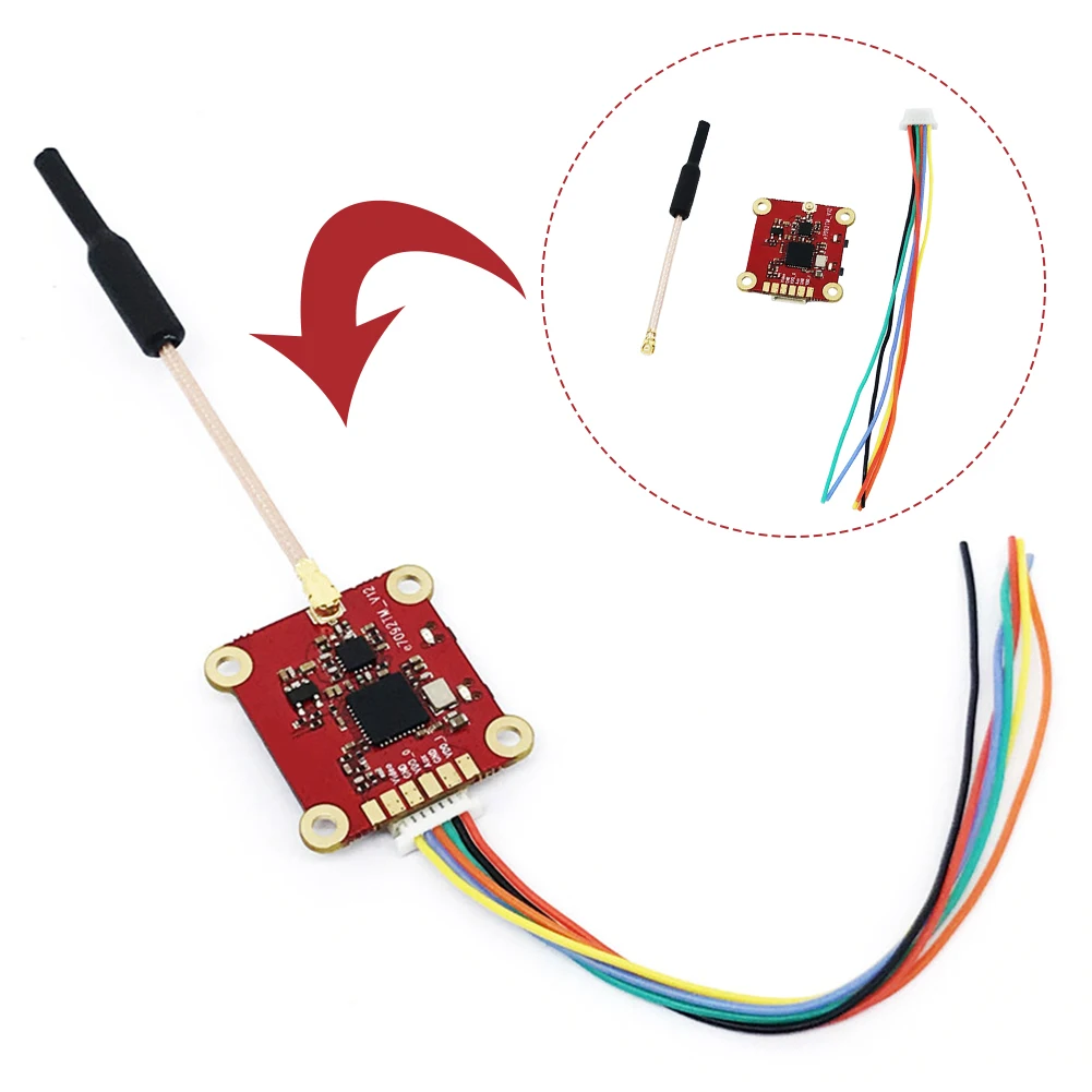 

Miniature Replacement Parts Easy Use 25mW 200mW 500mW Crossing Machine Transmitter Simple Operation 5.8G 40CH Fit For FPV