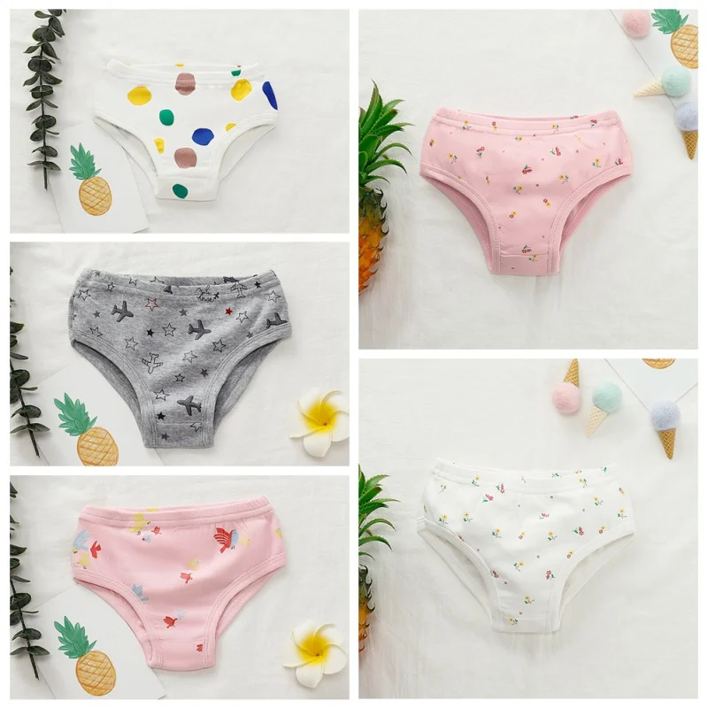

6Pcs/Lot Cotton Kids Underwear Girls Cute Cartoon Design for Children's Girl Underpants Short Panties for Baby Clothing