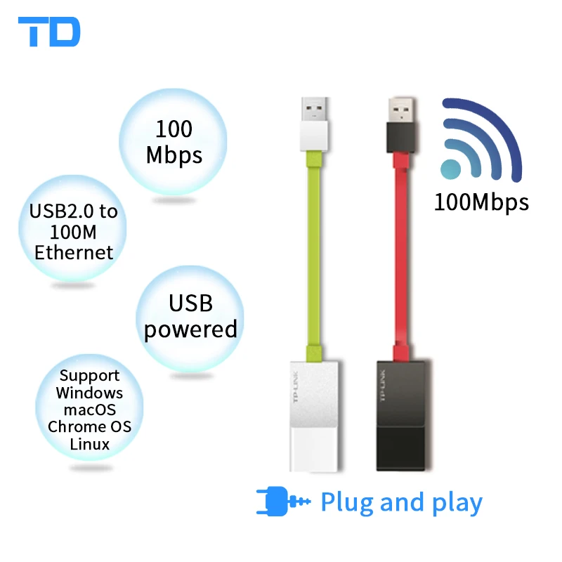 TP-LINK TL-UF210 внешний USB Проводная сетевая карта этернета адаптер 2 0 10/100M для