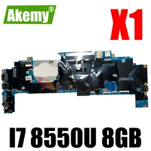 Akemy For Lenovo ThinkPad X1 Yoga 2018 Notebook Motherboard 17800-1 448.0CX04.0011 FRU 01YN204 CPU I7 8550U RAM 8GB 100% Test
