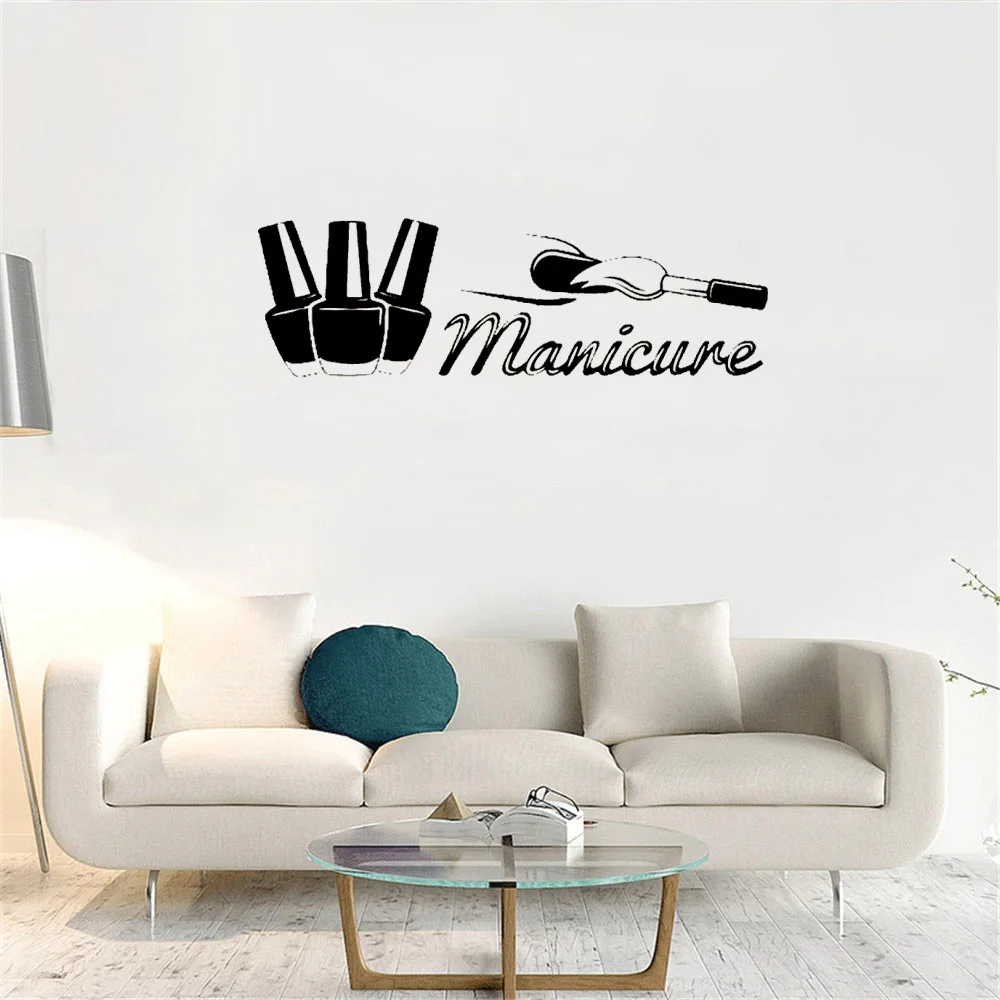 

Fashion Manicure Hand Wall Decal Nails Wall Stickers Window Design For Beauty Nail Spa Studio Vinyl Art Mural dw20379