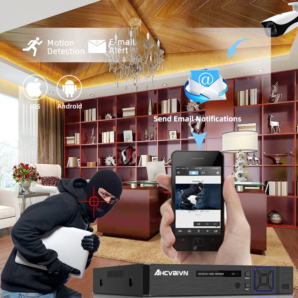 16 канальный AHD DVR 4MP 16CH AHD/CVI/TVI 4M CCTV видеорегистратор гибридный NVR HVR 5 в 1 для системы