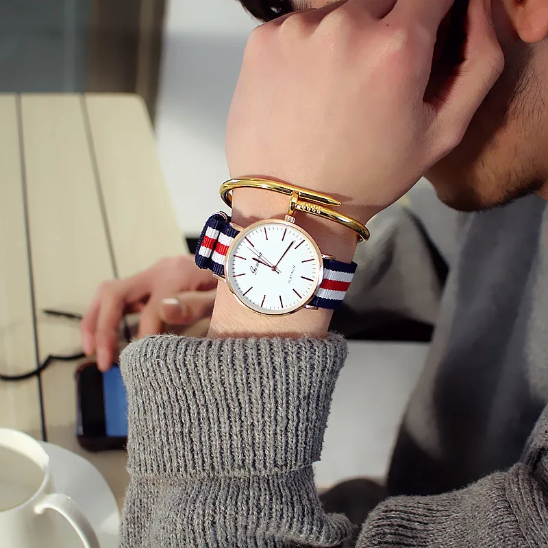 Montre homme, модные мужские часы, большой циферблат, цветной нейлоновый ремешок, кварцевые часы, мужские повседневные часы, мужские, Relogio Masculino# reloj