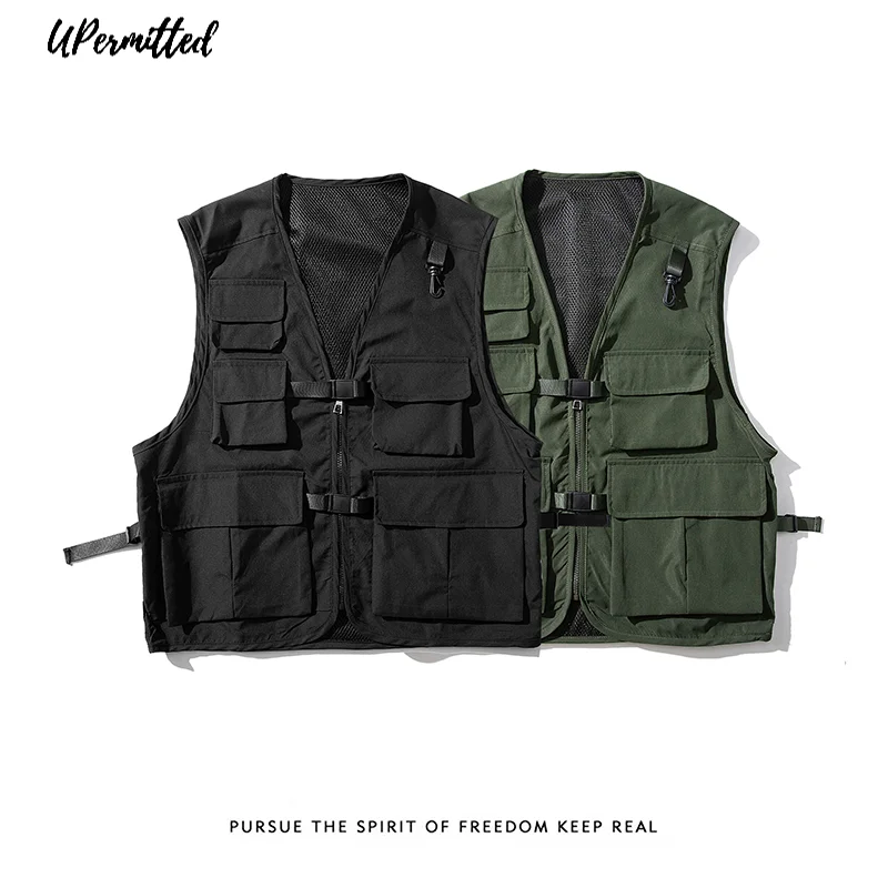 

Новинка весна-осень 2021, мужской военный жилет, повседневный свободный однотонный Тактический Винтажный Мужской уличный карго для охоты