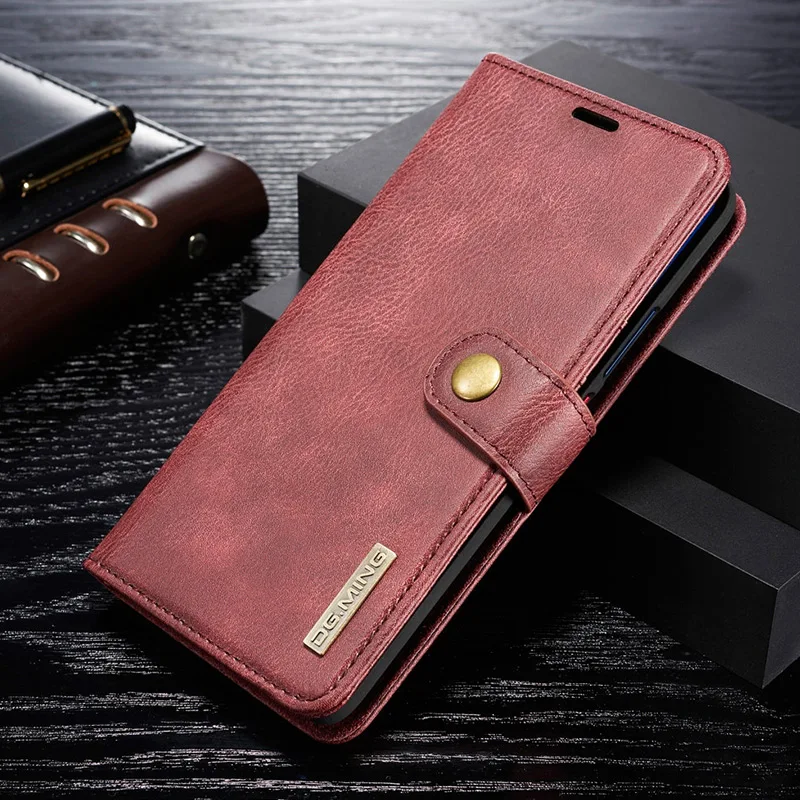 Винтажный съемный чехол-кошелек из натуральной кожи для huawei mate 20 P30 Pro P20 mate 30 mate 30 Pro P30 Lite с подставкой и отделением для карт - Цвет: Красный