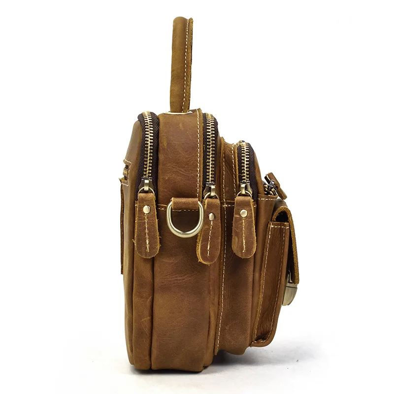 Мини мужская сумка в стиле ретро из коровьей кожи с карманами на талии|bag purse|bags