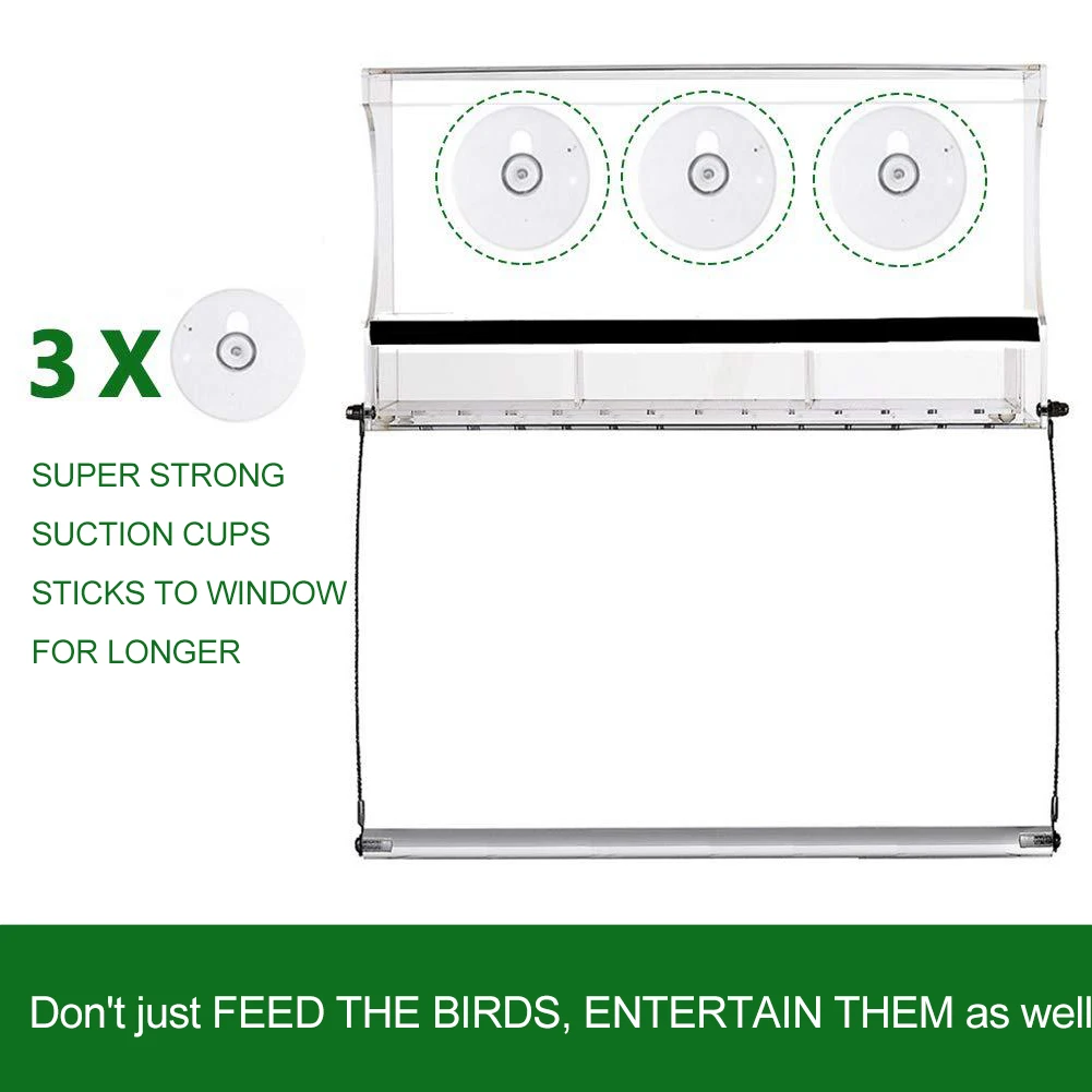 Кормушка для птиц акриловый прозрачный кормушка просмотра окон кормушки присоска дома|Подставки хранения и