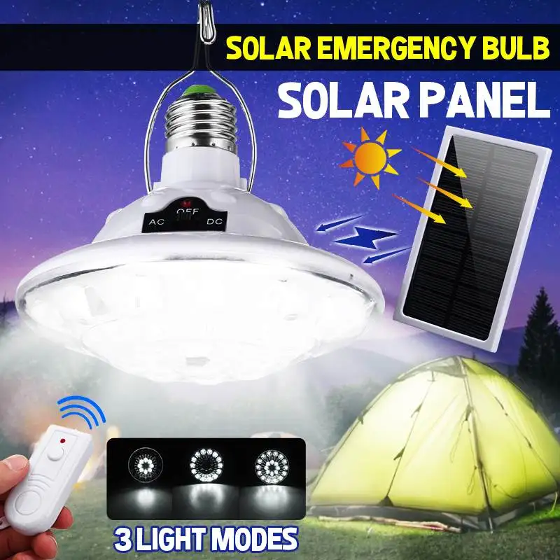 

E27 Солнечный Мощность светодиодный Фонари с Панели солнечные & Дистанционное Управление 22 Светодиодный Палатка Кемпинг лампы для Пеший Тур...