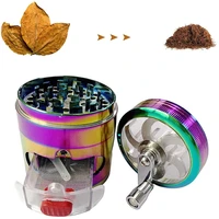 4 in 1herb tobacco grinder hand cranked grass spice herb grinder crusher machine with crank handle for dried spices herbs spices