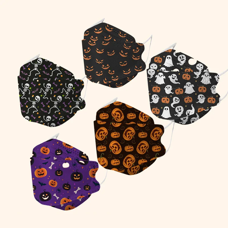 

30Pcs Happy Halloween Series Disposable Adult Masks Women Men Fashion Trends Dust Breathable Protective Masks Mascarillas Ninos