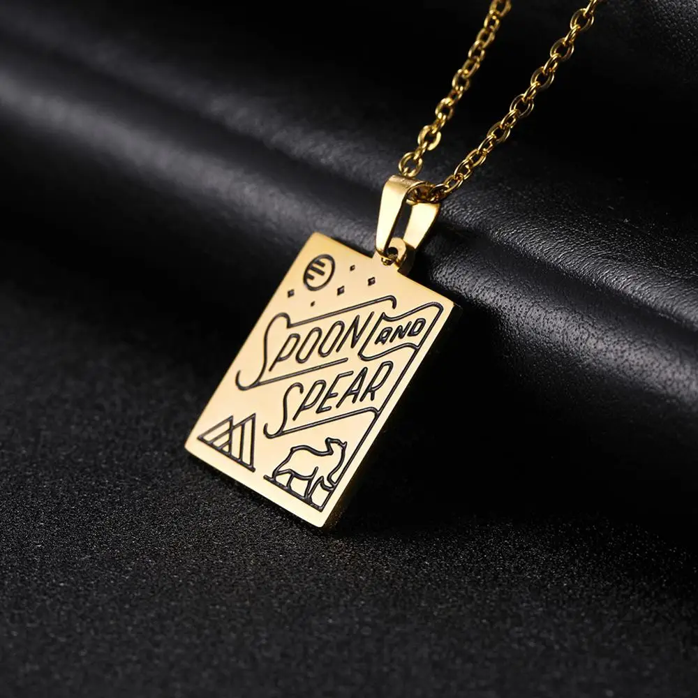 EUEAVAN 5 шт./лот в полоску ложка копье кактус ожерелье из нержавеющей стали золотые