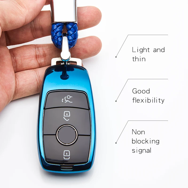 6 Colors TPU Car Key Cover Case Cap For Mercedes Benz 2017 E Class W211 W213 2018 S E320 W203 Chain Ring Shell Styling | Автомобили и