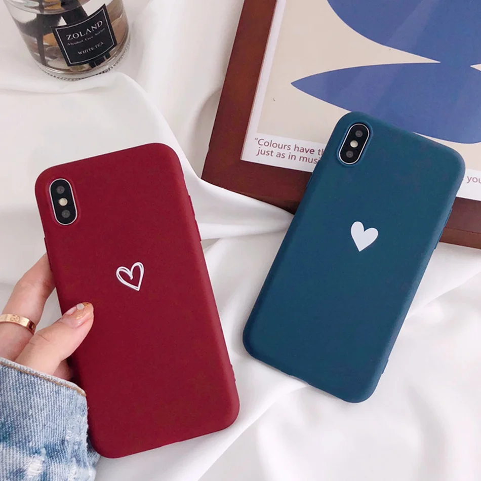 For OPPO F9 F5 Case Love Heart Print Back Cover A3S A5 R17 R15 Pro A83 A59 A37 A39 Retro Lovely Matte Soft TPU Cases |