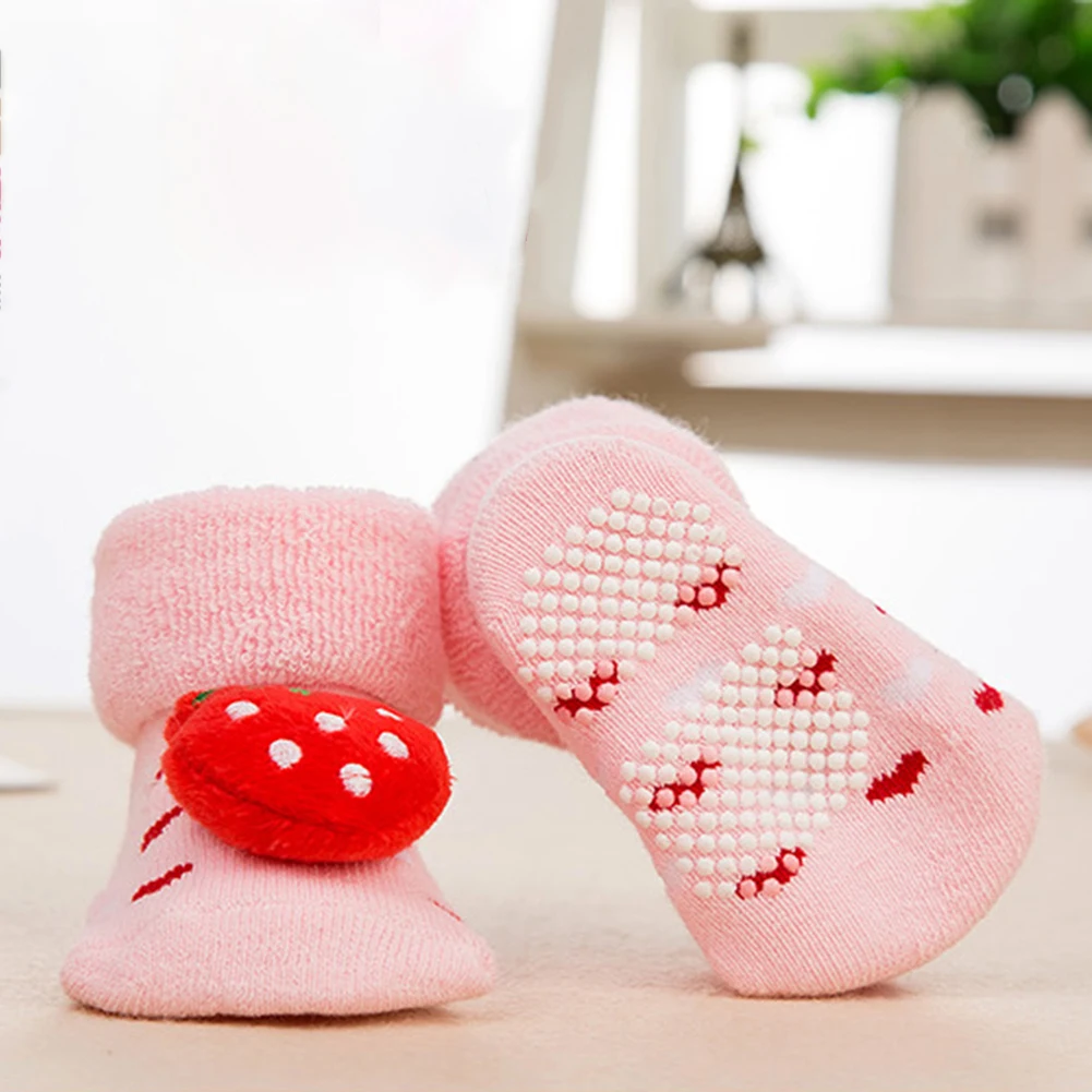 

1 Pair 3D Baby Cotton Socks Cartoon Indoor Floor Shoes Calf Length Socks Soft-Sole Party Warm Slippers Footwear for Xmas Gift#38