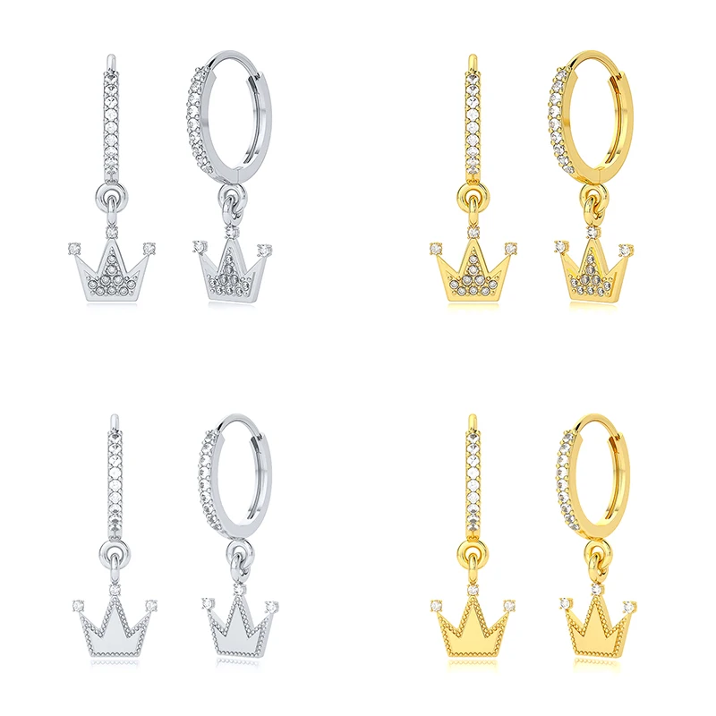 

S925 Sterling Silver Zircon Crown Butterfly Star Drop Earring For Women Hanging Dangle Earrings Pendientes Brincos Jewerly Gift