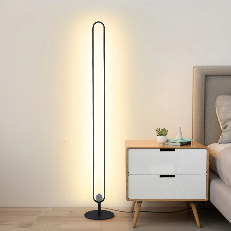 Nordic Industrial Style LED Floor Lights Remote Control Modern Minimalist Creativity Stand Lamp for Living Room Bedroom Cafe