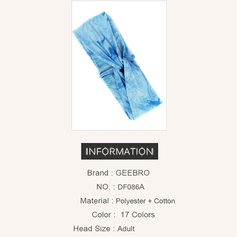 

Cotton Headband Tie Dye Knotted Fashion Head Bands Sport Travel Cross Turban Elastic Head Wraps Women Hair Accessories