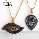 Ожерелье FLOLA Black, в стиле панк, с подвеской Фатима, в готическом стиле