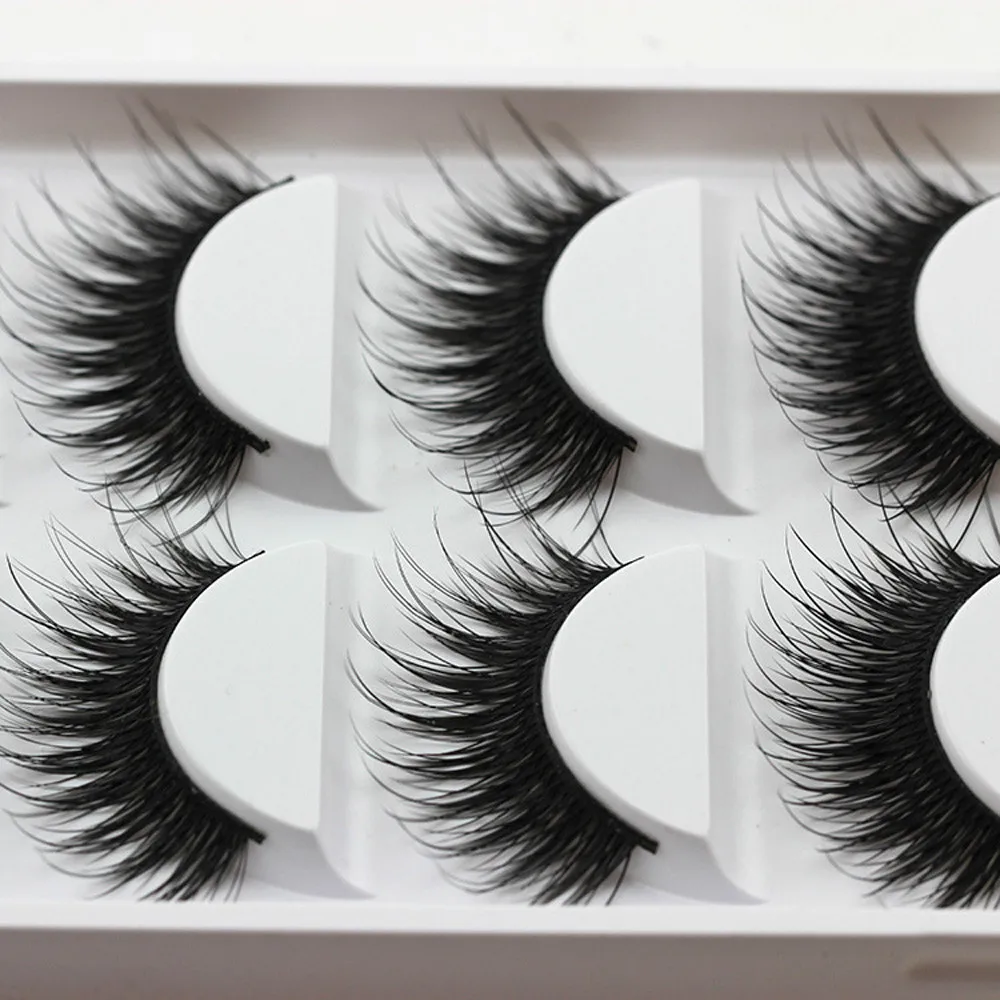 False Eyelashes 5 Pairs 5d mink lashes Thick Fake Makeup Extension nagaraku Natural false eyelashes | Красота и здоровье