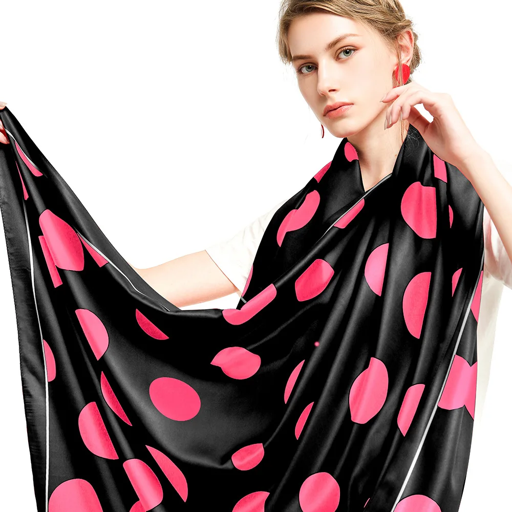 2020 New Women's Dot Printed Silk Scarf Autumn and Winter Warm Shawl Light Luxury Gift Scarves | Аксессуары для одежды