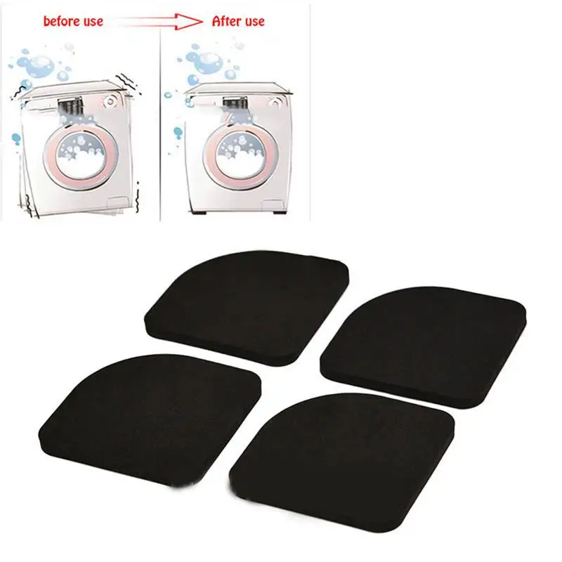

4PCS Black EVA Multifunctional Washing Machine Anti-shock Pads Non-slip Refrigerator Mute Pad Table Chair Cushion