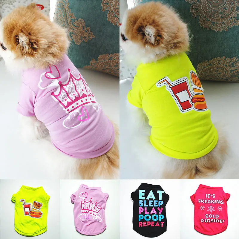 

Pet Dog Clothes Short Sleeve Puppy Pet Clothing Cute T-Shirt Coat Jacket Vest Letter Printed Pet Costume Comfortable Dog T-shirt