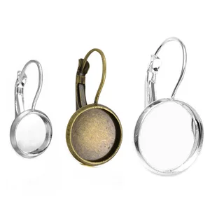 Основа для сережек из нержавеющей стали с французским рычагом и кабошоном, для ювелирных изделий сделай сам, подходит для камней 12 мм, комплектующие для бижутерии