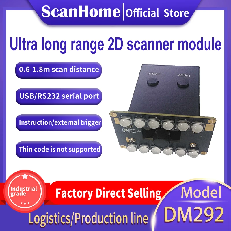 ScanHome сканер штрих кода модуль 1D 2D QR PDF417 DataMatrix 0 5 м 2 дальний DM292|Сканеры| |