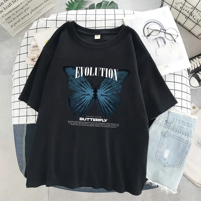 

Butterfly T-shirt men and women Nice Harajuku hip-hop short-sleeved T-shirt casual top streetwear oversized T-shirt women