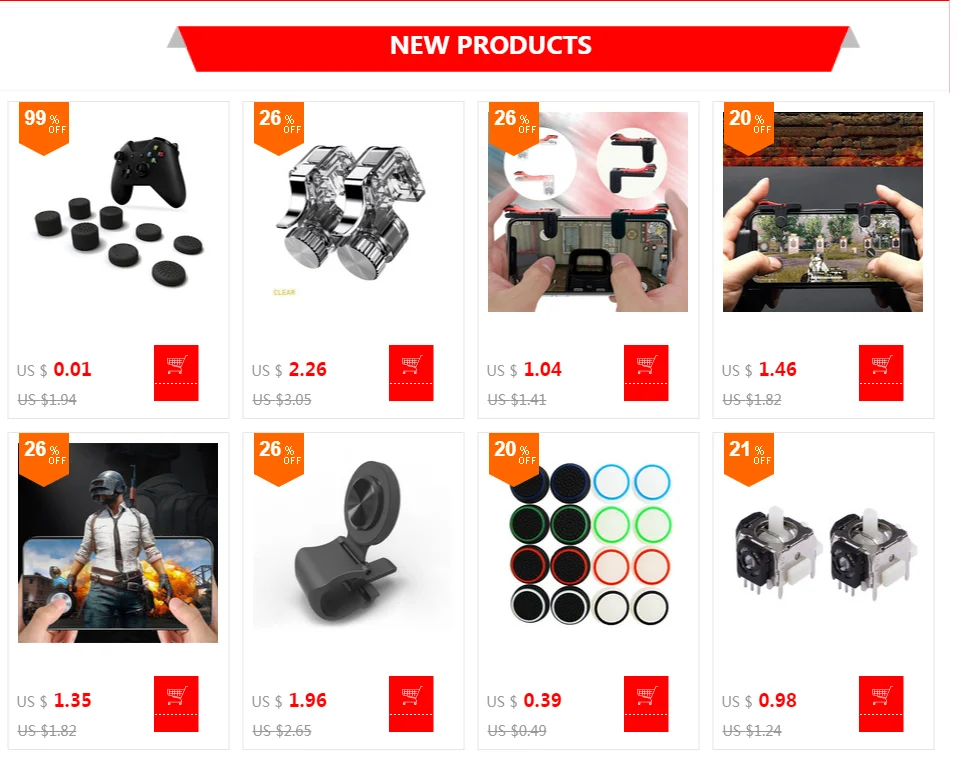 2PCS Phone Gamepad Trigger Fire Button L1R1 Shooter Controller Aim Key Joystick PUBG Mobile Games Controller For iphone Xiaomi