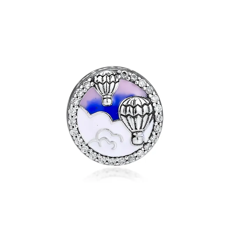 

Fits CKK Bracelet Genuine 925 Sterling Silver Hot Air Balloon Trip Charm Beads for Jewelry Making kralen Women Charms Gift