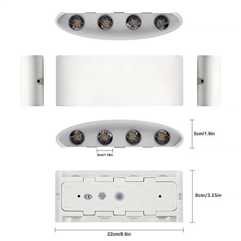 Modern Led Wall Lamp Indoor Stair Light Fixture Bedside Loft Living Room Up Down Home Hallway Lampada 2W 4W 6W 8W Sconc | Лампы и