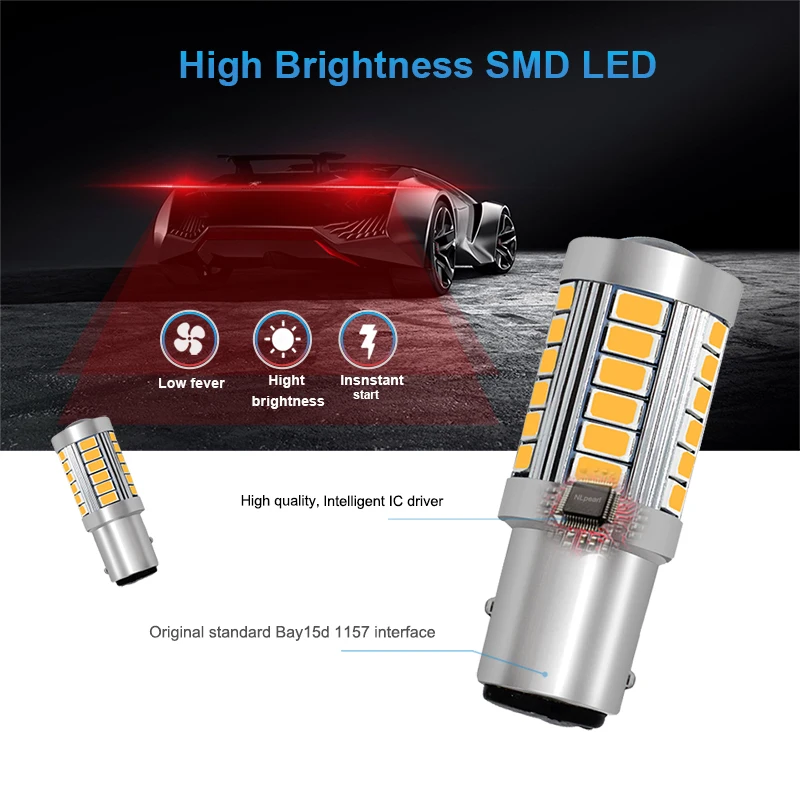 NLpearl 2x сигнальная лампа Bay15d 1157 светодиодный P21/5 Вт 5630SMD Ba15s P21w Bau15s Py21w тормоза