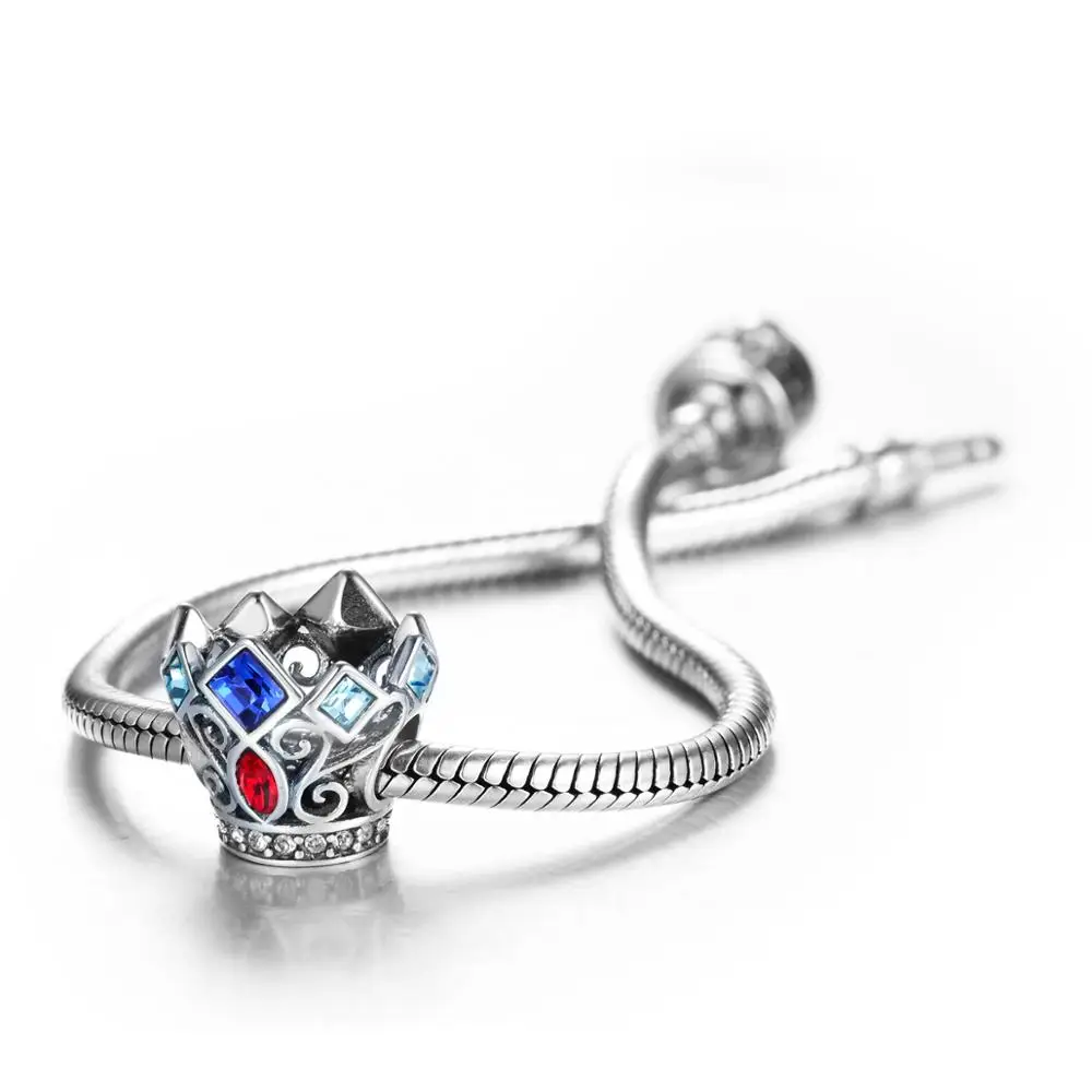 2 шт./лот подвески с Королевской короной из бисера стерлингового серебра 925 пробы