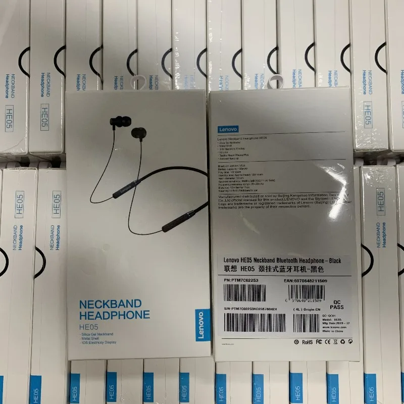 Новый Lenovo HE05 Neckband Wireless Bluetooth наушники BT 5 0 Hi-Fi стерео HD вызова Спортивная гарнитура