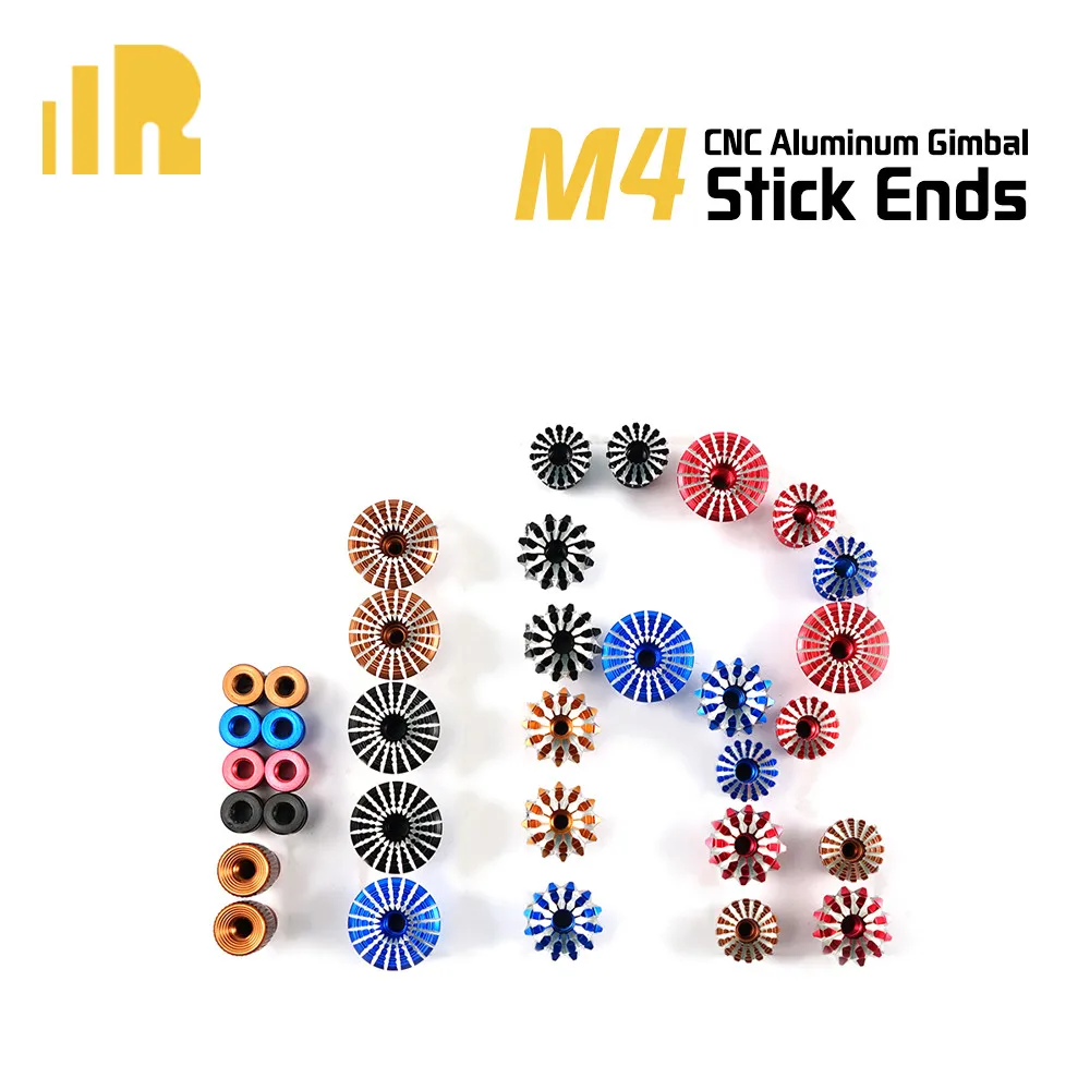 Алюминиевый карданный вал FrSky M4 4 мм CNC, концы передатчика, противоскользящая Крышка для M7 M9 Gimbals и X9DPLUS SE X10S X12S X9E