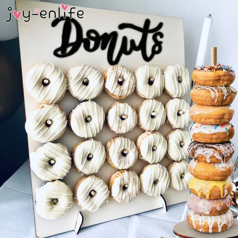

Wedding Decoration Donut Wall Donuts Wooden Stand Donut Holder Baby Shower Box Kids Birthday Party Decor DIY Donut Party Supply