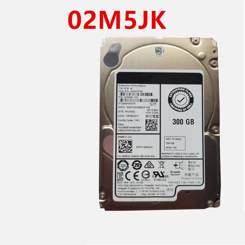 

Оригинальный Новый HDD для Dell 300 ГБ 2,5 "SAS 12 ГБ/сек. 64 Мб 10000 об/мин для внутреннего HDD для сервера HDD для 02M5JK ST300MM0078