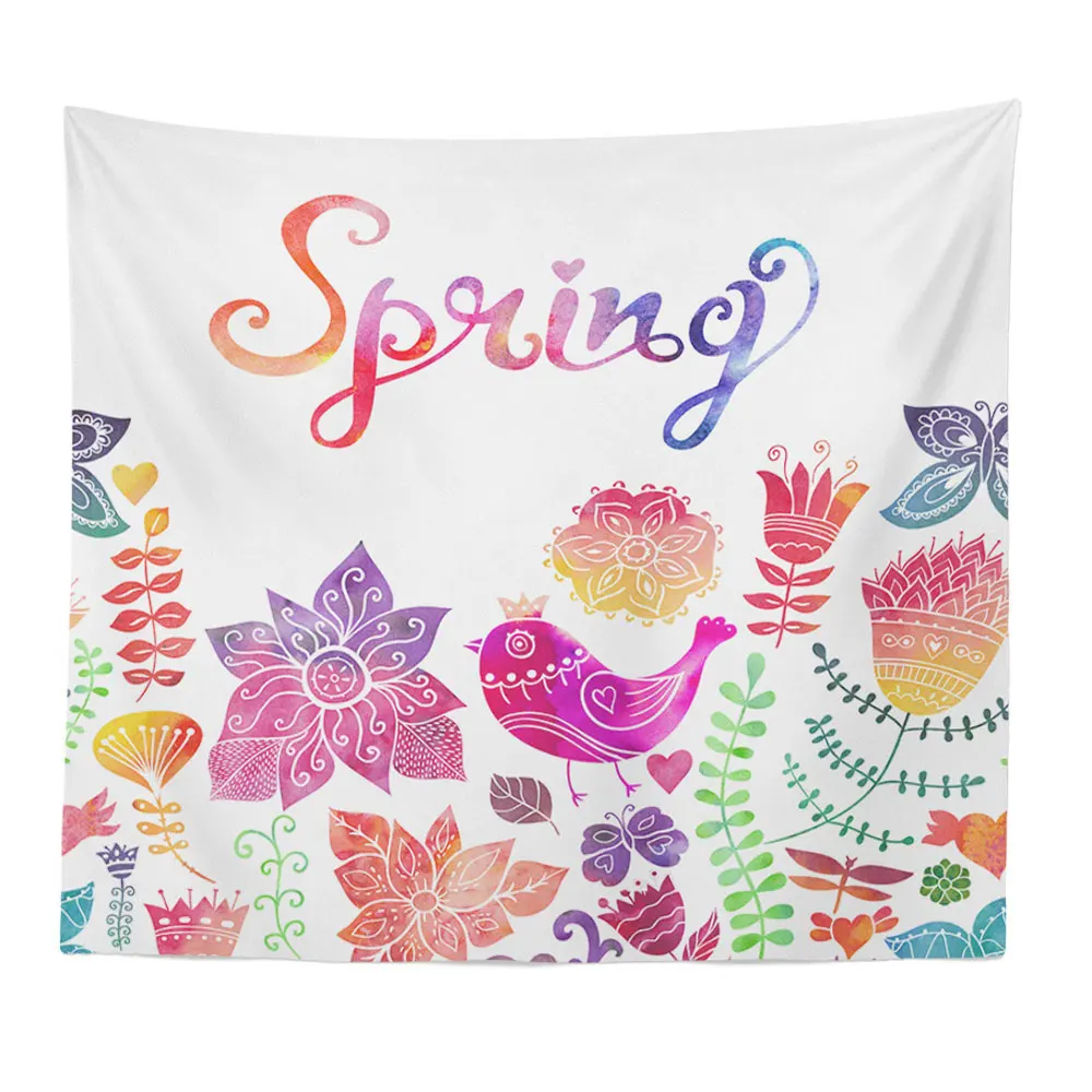 Декоративный гобелен растение зеленая акварель узор серия ТВ фон настенный с