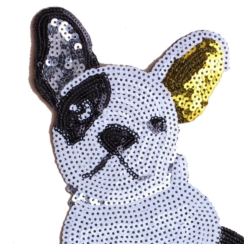 Милая собака Блестки ткани патч вышитые утюгом патчи для одежды сделай сам