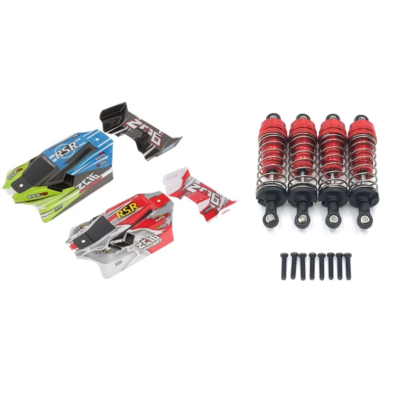 

1Set Remote Control Shell For RC Car Car With 1Set Metal Shock Absorber Damper For Wltoys 124019 124018 144001 RC Car