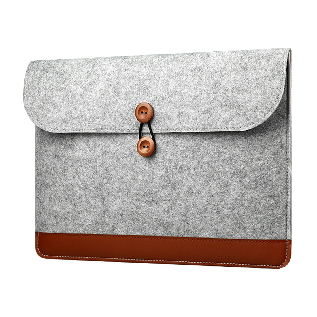 grey Wool Felt Laptop Sleeve Bag For Macbook Air Pro Retina 11 12 13 15 Inch Notebook String Handbag Cover Case for Macbook Touch Bar - Цвет: grey