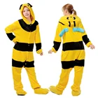 Пижама-кигуруми в виде пчелы, комбинезон для взрослых в виде животных, зимняя одежда для сна, женская и Мужская Фланелевая одежда для сна, костюмы для косплея