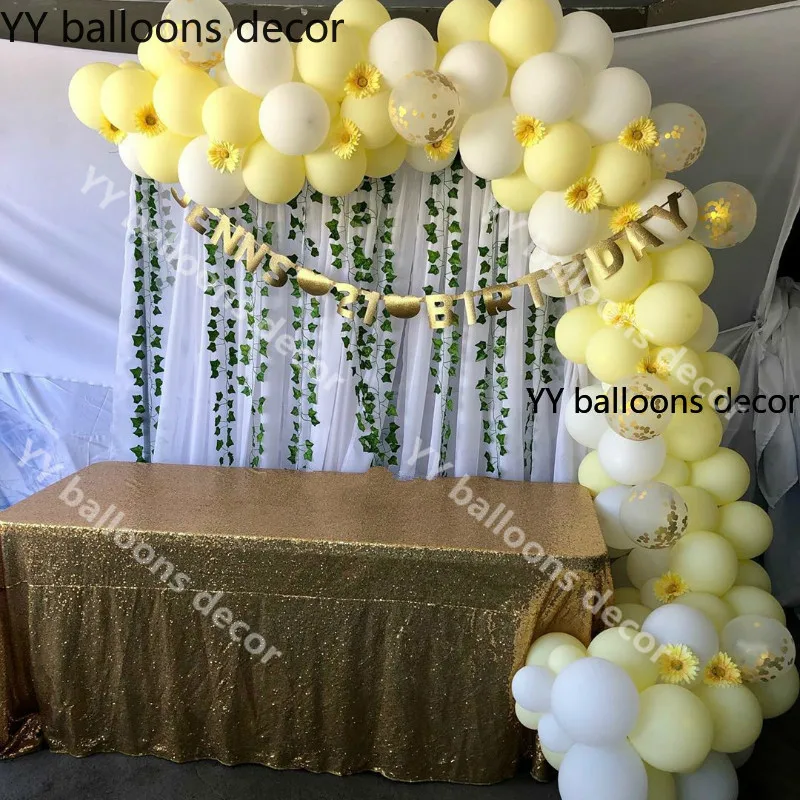 Сделай Сам пастельный 10 дюймов Maca желтая Белая Гирлянда 1 свадебный детский душ